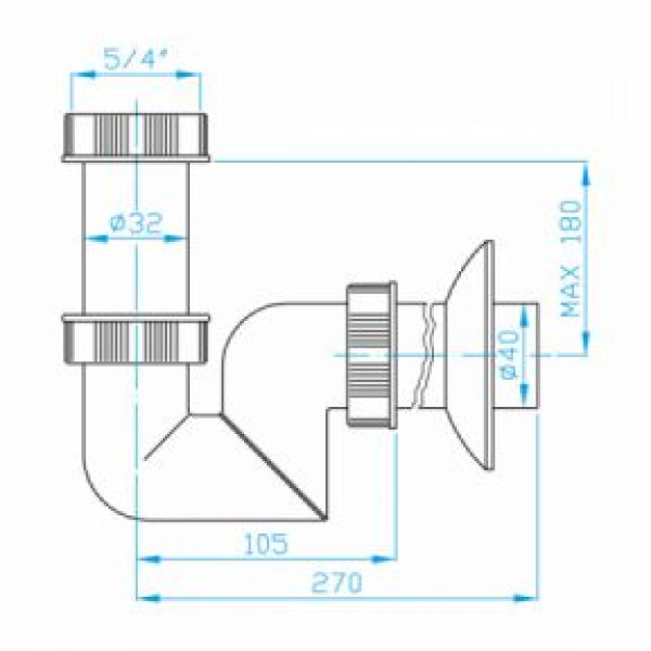 Сифон для раковины  PLAST BRNO (ESB0540) низкий
